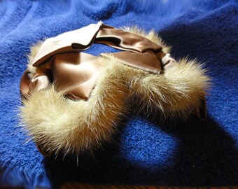 VTG 50\'s Women\'s‎ Mink Fur Net Hat Fascinator Hair Piece Brown Winter Hat or fascinator, which one are you accessorizing with today? main image 3