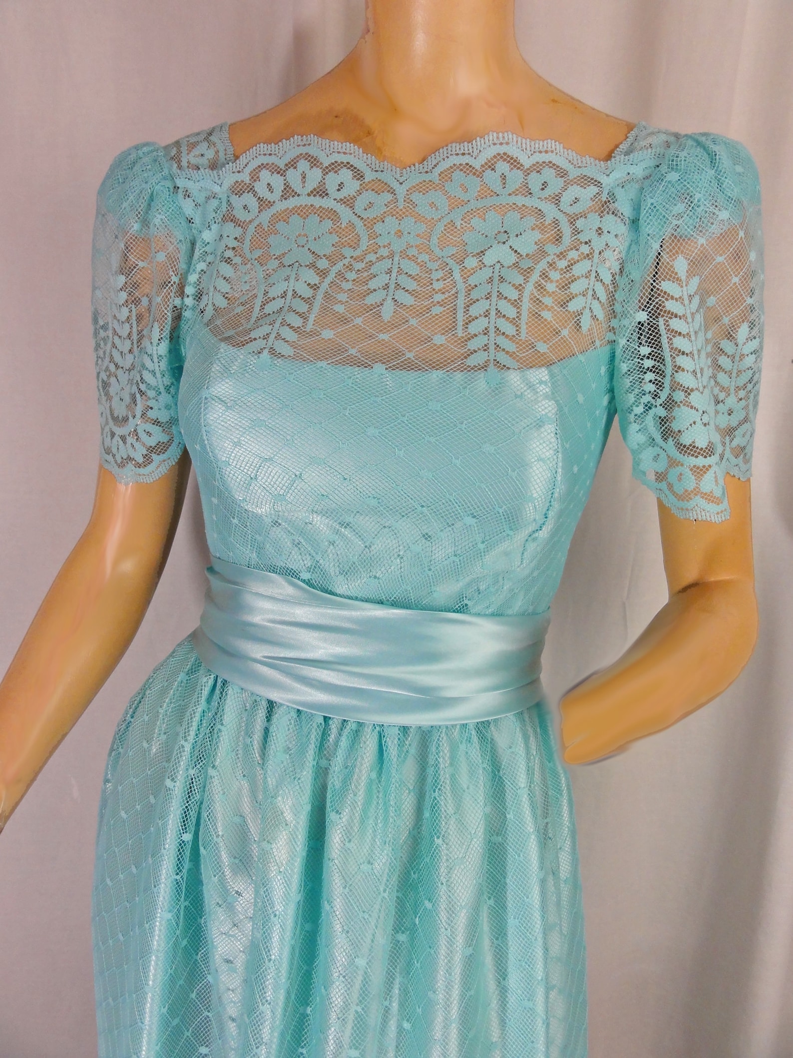 Vintage 1970s Prom Dress Baby Blue Lace Formal Bridesmaid Etsy