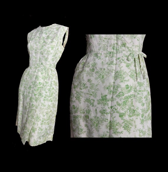 Vintage 1950s Dress Sleeveless Summer Sheath Dress