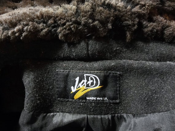 Vintage 1980s Coat Black Midi Length Wool Princes… - image 8