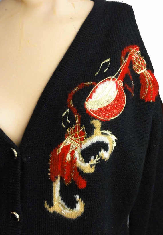 Vintage 1990s Susan Bristol Sweater Violin Musica… - image 2