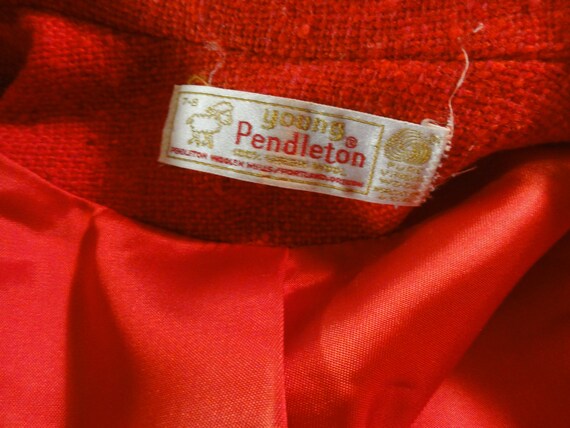 Vintage Young Pendleton 1970s Wool Blazer Rust Or… - image 9