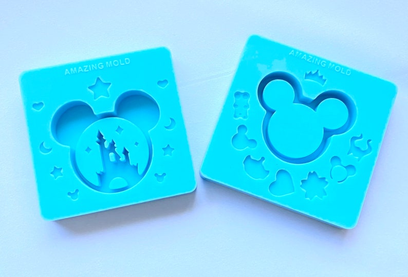 Disney Mickey Head Silicone Shakers Resin Molds for Jewelry, Keychains, or Pop Socket Phone Grip 