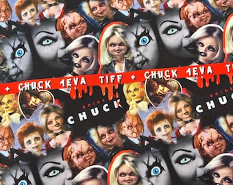 Muñeca espeluznante, tela de novia de muñeca espeluznante, tela de Halloween, tela para manualidades, tela para coser, tela de mezcla de algodón