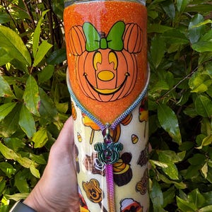 Pumkin Tumbler, Zipper Tumbler, Disney Cup, Disney Halloween Cup, Mickeys Halloween Party