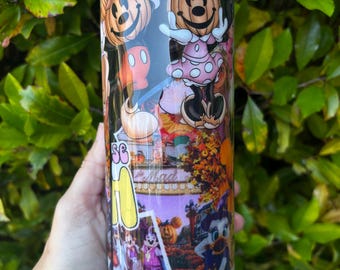 Halloween Tumbler, Metal Tumbler, Spooky Tumbler, Fabric Tumbler, Glitter Cup