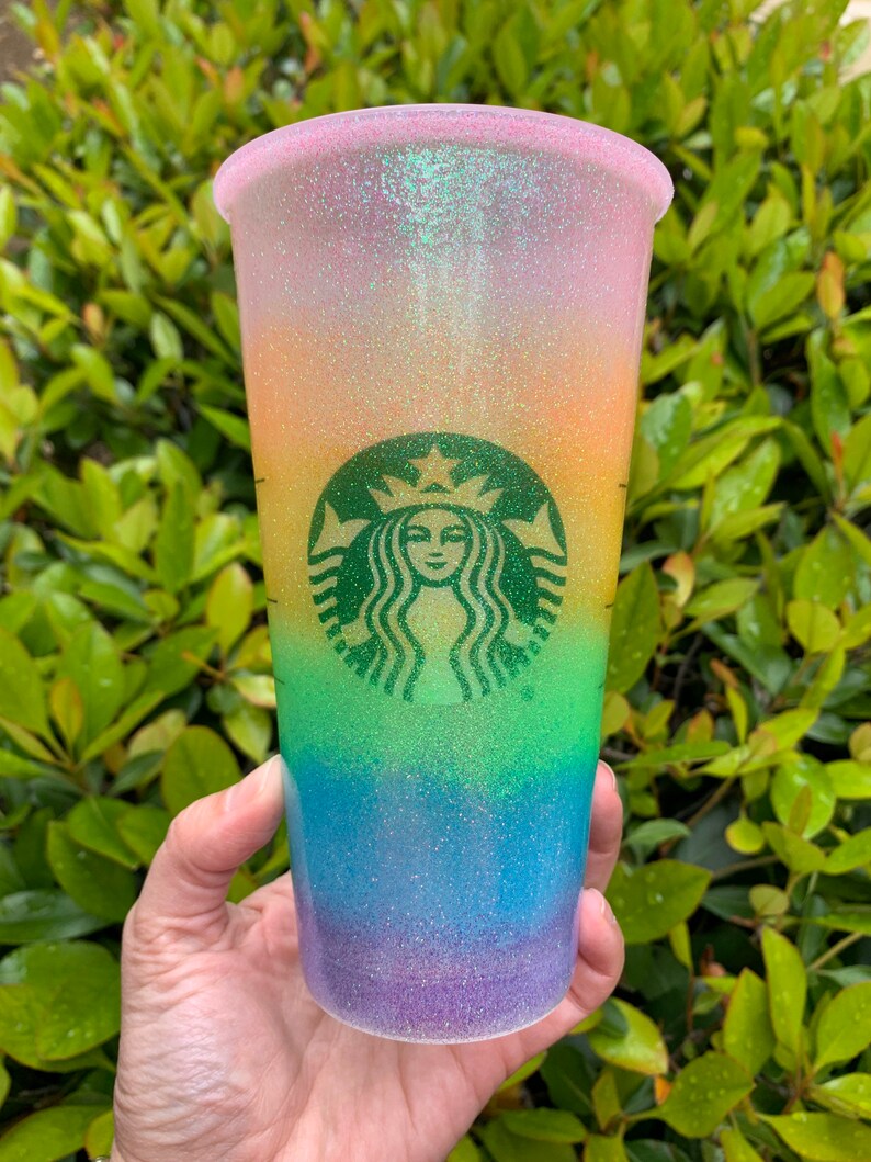 starbucks rainbow glass