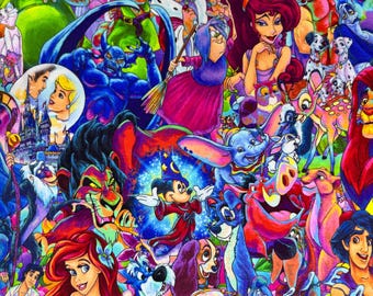 Tela de personajes, Tela para manualidades, Tela para coser, Tela de mezcla de algodón, Tela Disney