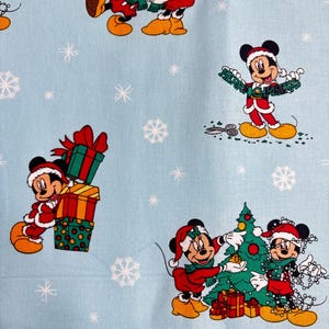 Christmas Mickey and Minnie Fabric, Disney Holiday Cotton, Tumbler Cut or Fat Quarter, Fabric for Sewing & Crafts
