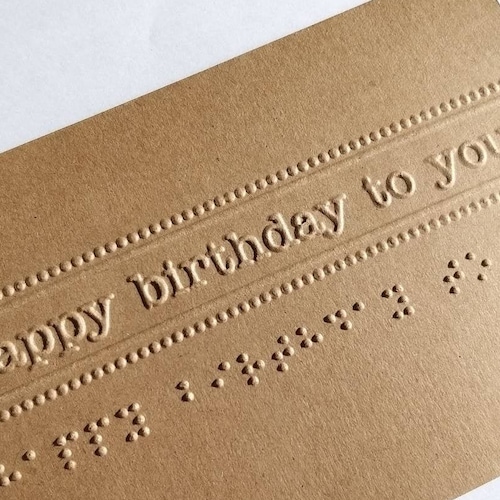 Embossed Braille Birthday Card With Personalised Braille Etsy Australia