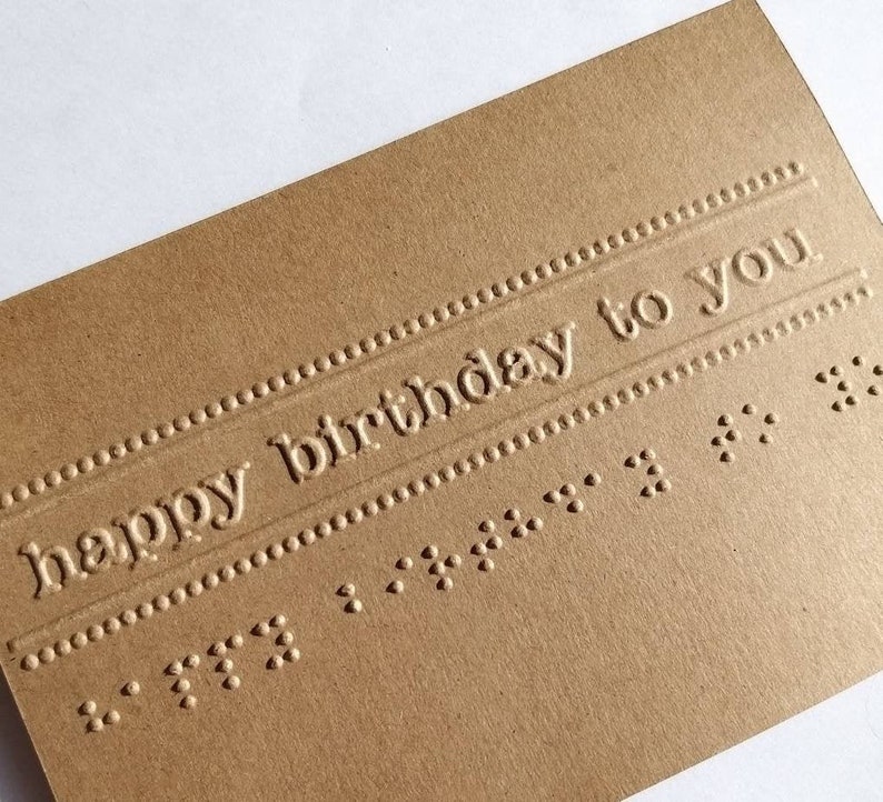 Embossed Braille Birthday Card With Personalised Braille Etsy