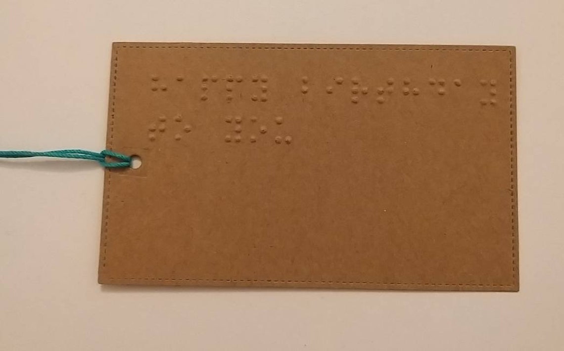 Personalised customised Braille gift tags for blind Etsy