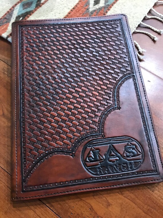 custom tooled leather briefcase