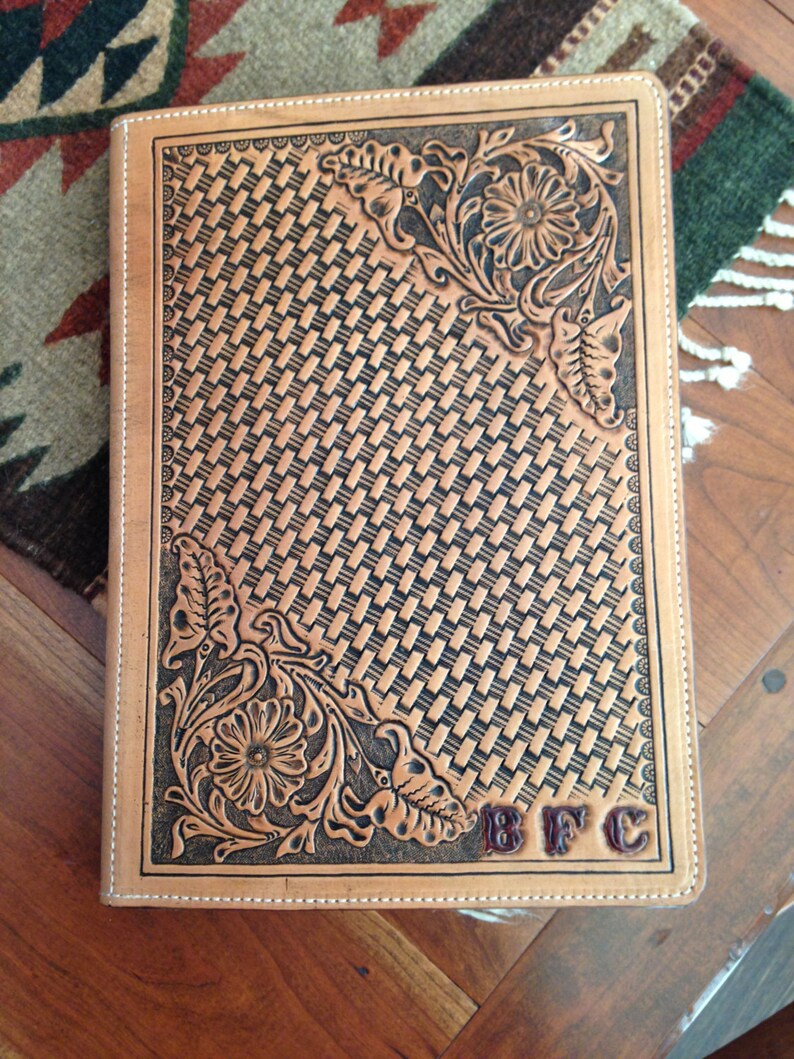 Hand Tooled Leather Portfolio Etsy