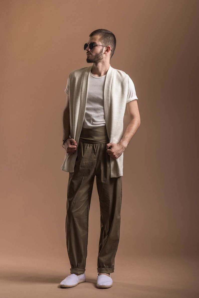White kimono jacket White kimono vest Sleeveless kimono Minimalist vest Sleeveless kimono blazer Avant-garde for men