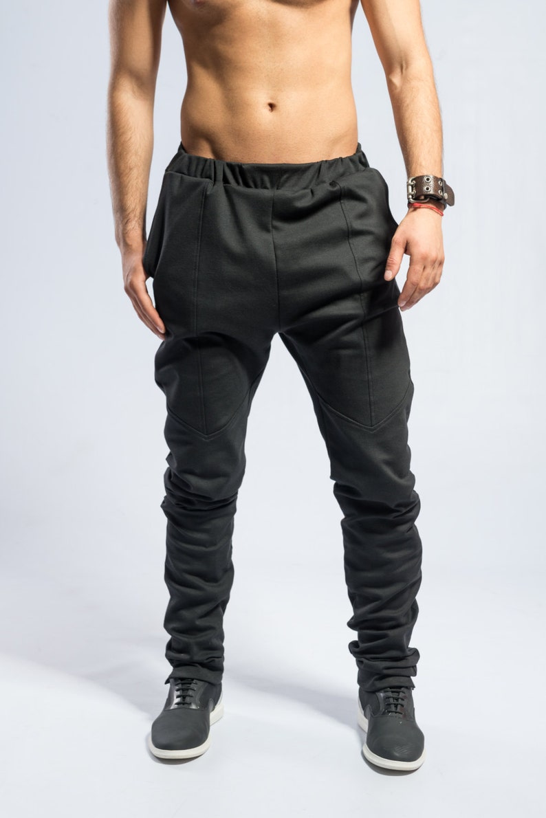 Minimalist black pants / Men's Ninja pants / Black avant | Etsy