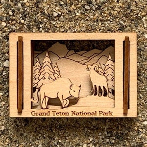 Grand Teton National Park - Miniatur-Streichholzschachtelszene