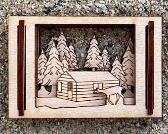 Log Cabin - Miniature Matchbox Scene
