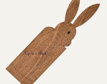 Wooden Bookmark - Book Bunny