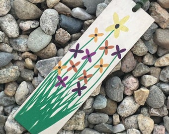 Floral Etched Wooden Bookmark - USA Made