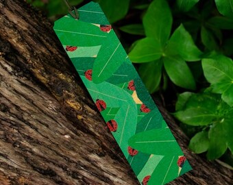 Wooden Bookmark - Leafy Lady Bug