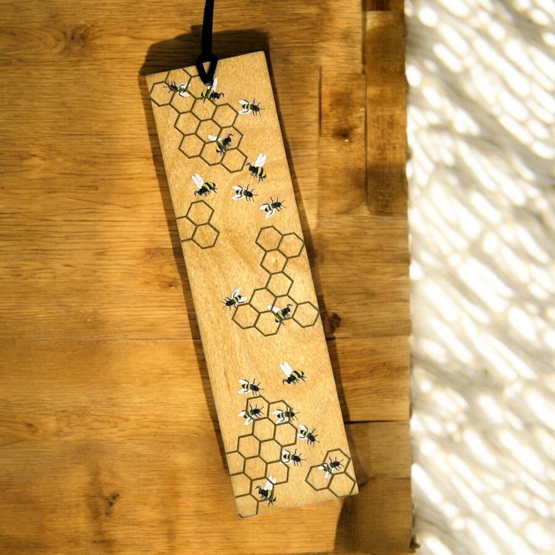 Wooden Bookmark - Bee Honey Comb - Etsy