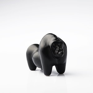 Black ceramic silverback gorilla Sculpture