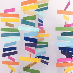 Rainbow Paper Garland, Geometric Party Photo Backdrop