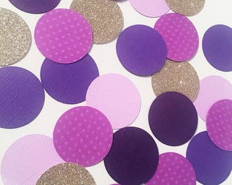 Ultra violet confetti mix, Purple confetti, Table confetti, Wedding table decor, Purple and gold, Cake smash prop,