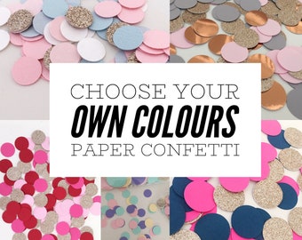 Choose your own colour mix, custom colour paper confetti, table confetti, confetti circles