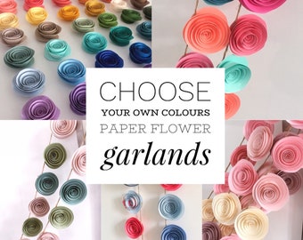 Choose your own custom colours! Paper flower garland, photo backdrop. Paper garland