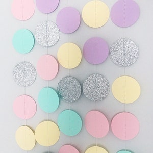 Pastel paper circle garland, Easter decoration, Pastel party, unicorn party garland, cake smash