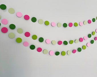 Bright pink and green paper garland. Party decoration, cake smash backdrop, watermelon party garland, tropical party decor