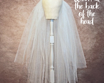 3 tier Wedding Veil 25"/30"/36" (elbow/waist/fingertip length) Shiny Ivory Extra Full with a cut edge