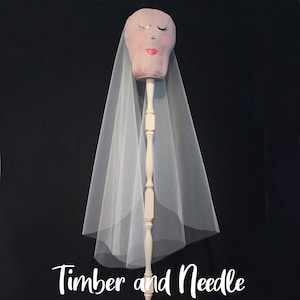 Light Ivory sheer & soft wedding veil - Italian Tulle -No gathers at the comb - 38&quot; long - Cascade wedding veil - Quick Ship