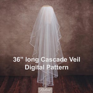PDF Digital Pattern Instant Download for Fingertip length Cascade/Waterfall WEDDING VEIL 36" long