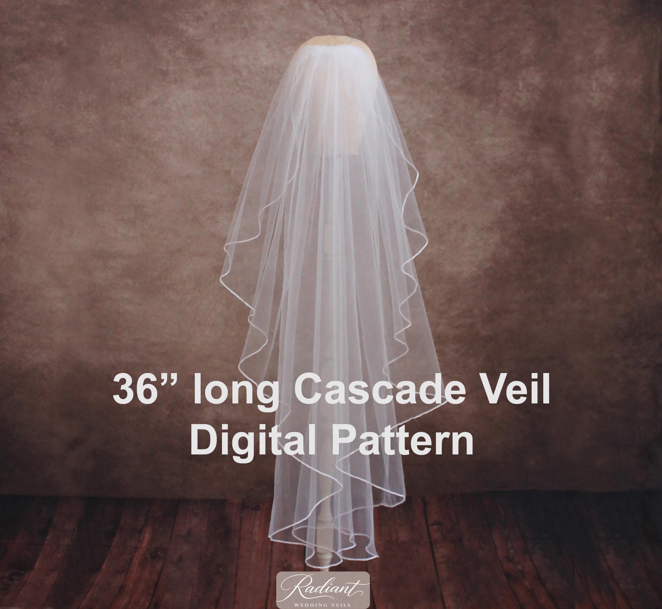 Waterfall Veil Fingertip Length - Etsy