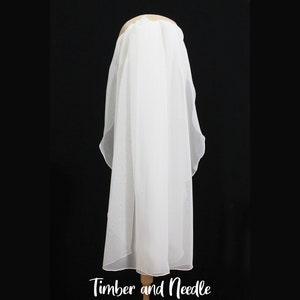 Slightly off-white (Diamond White) Poly Chiffon Wedding Veil - Elbow length-25&quot; long