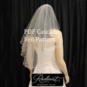 PDF Digital Pattern Instant Download for Cascade/Waterfall WEDDING VEIL Waist Length 30"