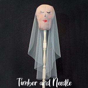 Light Ivory sheer & soft wedding veil - Italian Tulle -No gathers at the comb - 33&quot; long - Cascade wedding veil - Quick Ship