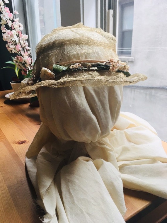 20s 30s horsehair deco antique hat