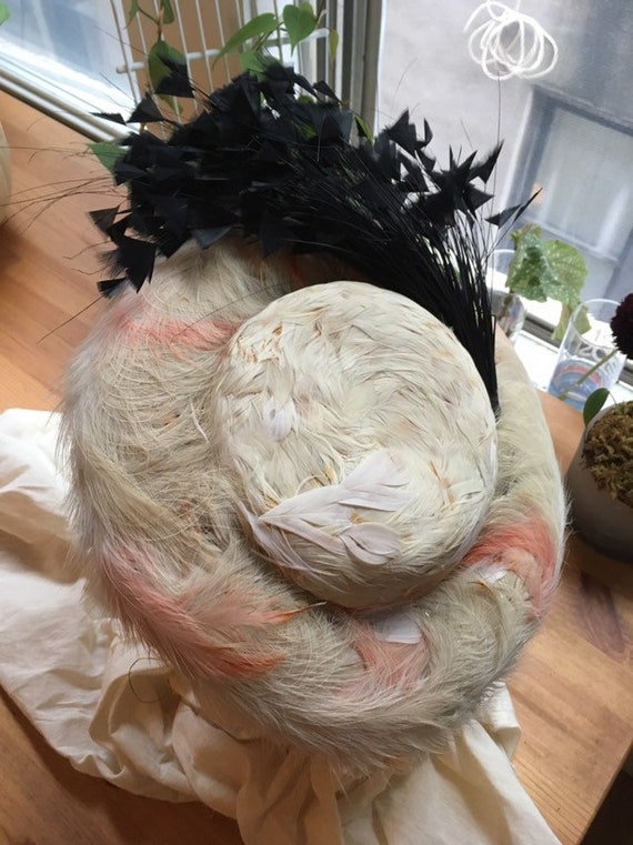 1930s 1940s feather topper tilt hat