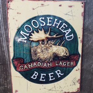 Vintage Moosehead Beer Ad Metal Sign Bar Man Cave Decor Reproduction