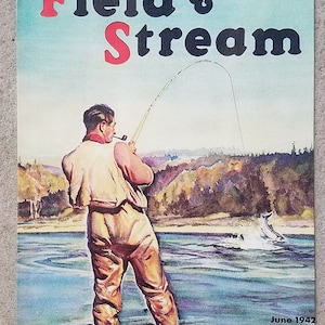 Vintage Field and Stream Magazine Cover Metal Sign Reproduction
