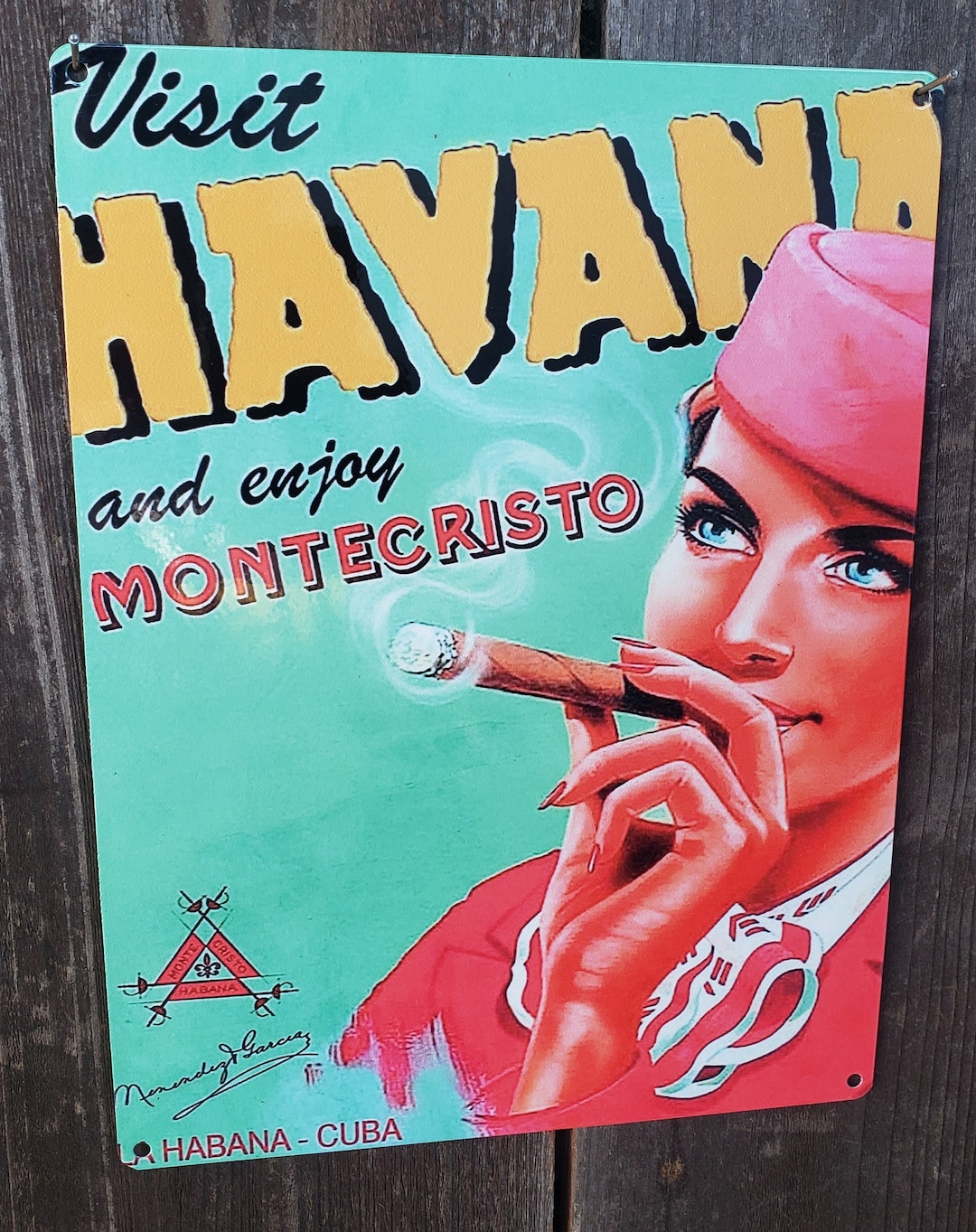 Visit Havana Montecristo Cigar Ad Metal Sign Reproduction - Etsy