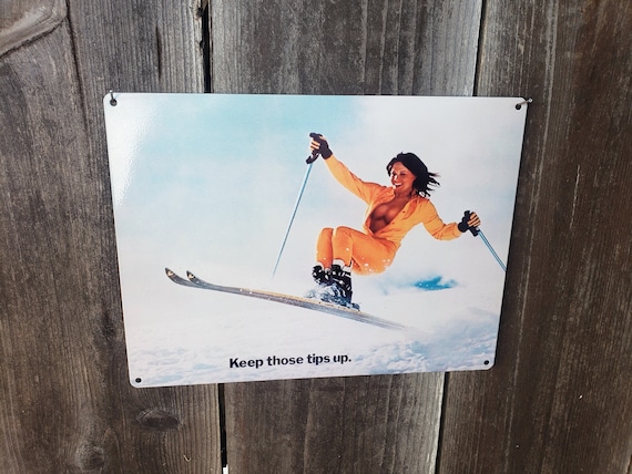 Danger Keep Ski Tips Up Wall Sign Danger Keep Ski Tips Up Wall Sign
