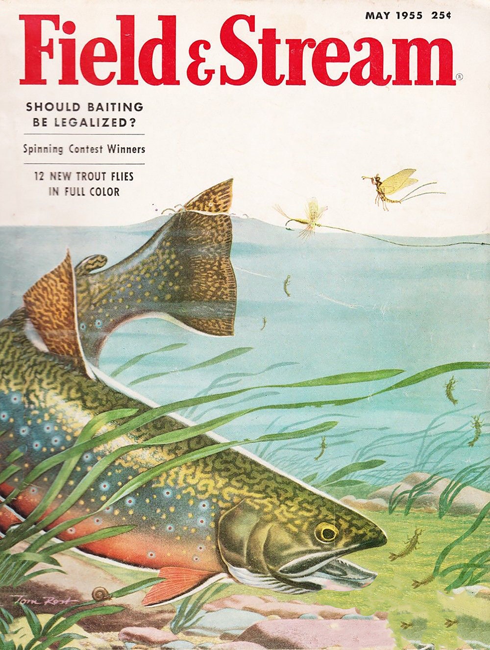 Vintage Field and Stream Trout Magazine Cover Reproduction Metal Sign FREE  SHIPPING 