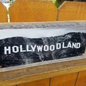 Hollywood Sign Photo Reclaimed Wood Frame FREE SHIPPING