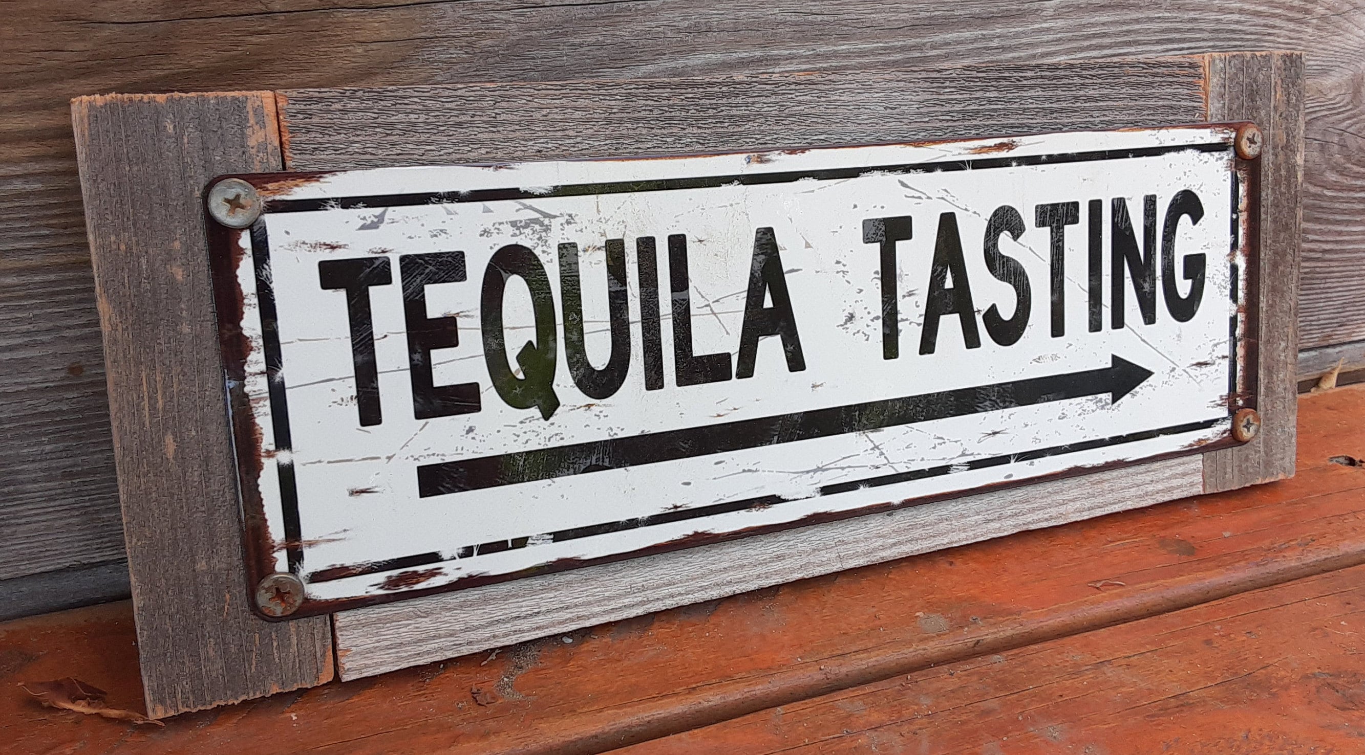 Rustic “Tequila Tasting” Barware Signage