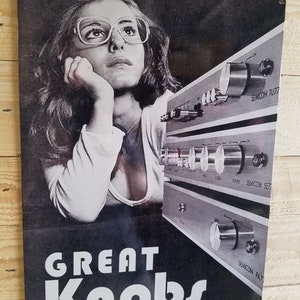 Vintage &#39;Great Knobs&#39; Stereo Advertisement Metal Sign FREE SHIPPING